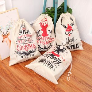 65 * 47cm Sacs-cadeaux de Noël Grand sac de stockage de wapitis de cerf bio Xmas Sack Sac à cordon Rennes Père Noël Sack Enfants sacs de bonbons LJJA3136