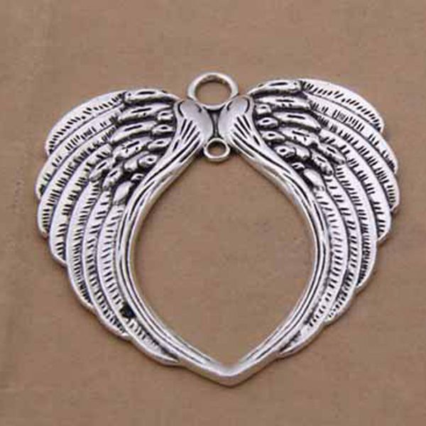 65*68mm Vintage Angel Wings Charm Metal Big Wing Charms colgante para la fabricación de joyas