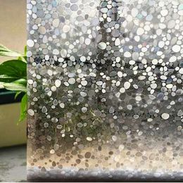 65/70/80/80/85/90 cm Wide No-Lue 3D Stained Frosted Window Film, Static Cling Cling Tinting Cobblestone Decoratieve Privacy Stickers