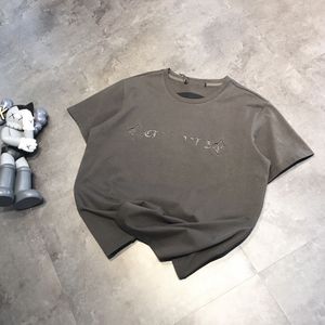 65% korting op outlet online winkel paar korte mouw 2021 zomer nieuwe terug geborduurde en geplakte stoffen brief Losse Unisex T-shirt