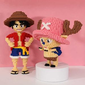 6500 stks + Anime Magic Building Blocks Pirate Monkey D Luff Mini Connection Brick Figures Toys for Christmas Q0723