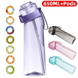 650 ml luchtfruitgeur gearomatiseerd waterfles met pod Tritan Sport Up Water Bottle Outdoor Fitness Sport Water Cup met stro 240422