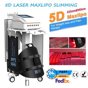 650nm 940nm 5D Lipo Laser Minceur Équipement MAX LIPO Thérapie de la douleur Serrage de la peau Enlèvement de graisse Traitement de contour du corps Machine de beauté