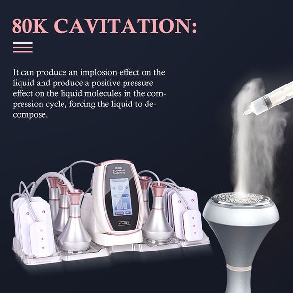 650nm Diode Lipo Laser Body Shaping 80K Ultrasonic Cavitation Fat Loss RF Peau Serrage Vide Radio Fréquence Lifting Cellulite Enlèvement 6in1 Minceur Machine