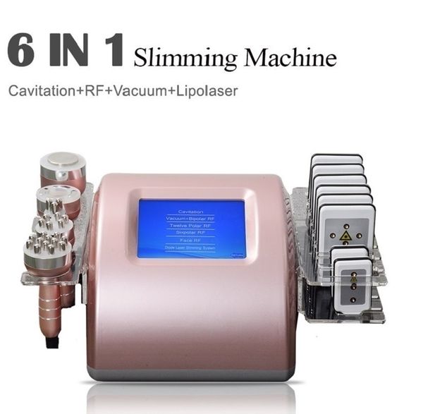Machine de cavitation Lipolaser 650nm 6 en 1 pour brûler les graisses, corps amincissant, thérapie RF sous vide, BIO EMS, yeux, élimination des rides du visage