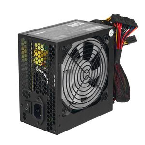 Unidad de fuente de alimentación para PC de 650 W, silencioso, ventilador RGB de 12 cm, 20 4 pines ATX, 4 puertos SATA, módulo de computadora negro