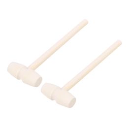 652F 10X / Set Wooden Hammers Toys Practical Mini Hammer Mallet Smooth fini Laquer Hand Tool pour le chocolat Breakable Heart