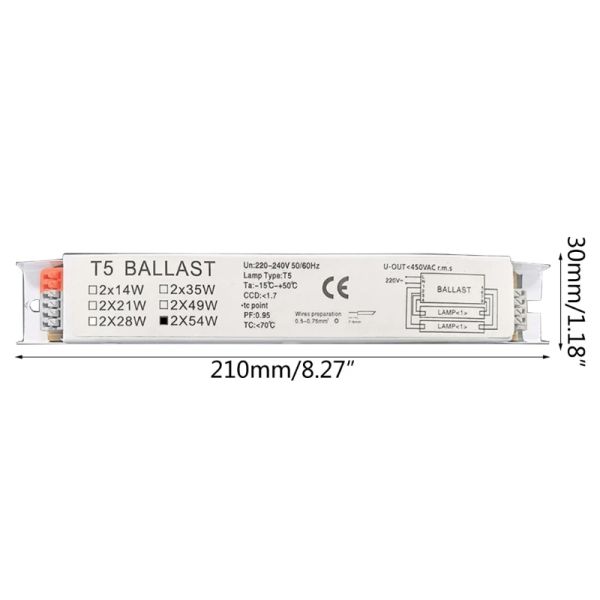 652f ballasts électroniques à ballast de ballast fluorescent 220-240V de large ballasts instantanés pour l'usine