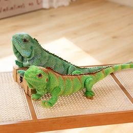 6595 cm zoals echte Lizard Doll pluche speelgoed gevuld Long Tail Green Wild Reptile Animal Plushie Peluche Boys Girls Birthday Gift 240411