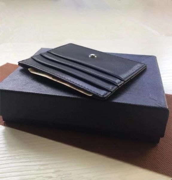 65bx Designer Black Classic Card MB Sac Holder en cuir Banque de crédit en cuir véritable carte mince id étoile Pocket Pocket Small Racs 3550083