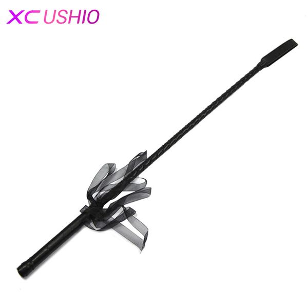 65cm Long Sex Queen Whip Bowknot Ornement Cravache Aides Fessée Bondage Paddle Sex Toys Produit pour Couple Adulte Jeux de Rôle 0701