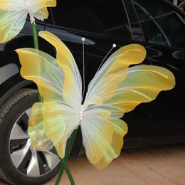 65 cm Simulate Phantom Silk Butterfly Hotel Decoration Outdoor Wedding Supplies Sceal Offre en trois dimensions papillon