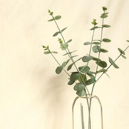 65 cm simulación flor eucalipto plantas artificiales verde hojas de eucalipto flores de boda decoración del hogar Atificial296c