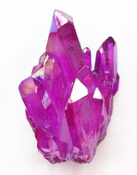 Racimo de cuarzo fucsia recubierto de titanio, 65g, roca Natural, Aura, Ángel, cristal, espécimen de piedra, curación reiki, 5557242