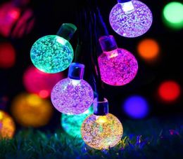 65m 30 LED Crystal Ball Solar Powered String Lights Led Fairy Light For Wedding Christmas Party Festival Outdoor Indoor Decoratio9768088