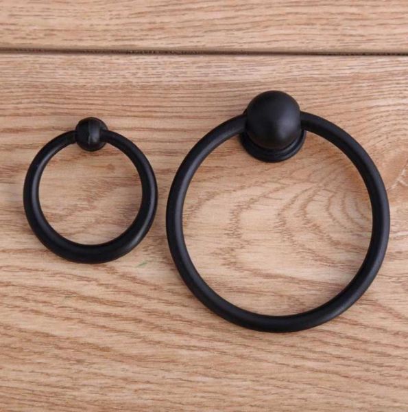 Perillas de anillo Shaky Drop de 65mm, manijas de perilla de cajón negro, manijas de muebles de armario, aparador de gabinete de cocina negro, perillas s 3690688