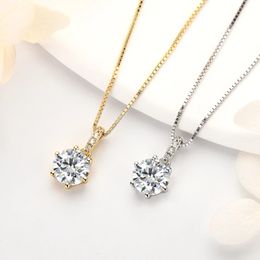 65 mm8 mm D VVS1 Collier de pendentif en diamant pour femmes réel argent 925 avec cadeau de bijoux de haute qualité plaqué à l'or 240515
