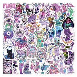 65 Pcs Violet Gothique autocollants Horreur Thème Saints Jour Halloween Graffiti Enfants Jouet Planche À Roulettes voiture Moto Vélo Autocollant Stickers En Gros