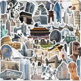 65 -stks wereldberoemde gebouw Landmark Stickers Travel Graffiti Stickers voor DIY Bagage Laptop Bicycle Sticker