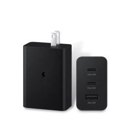 Cargador súper rápido de 65 W y 3 puertos para Samsung Galaxy S23 NOTA 20 Bloque de cargador rápido EPT 6530 PD Adaptador USB con paquete minorista izeso ZZ