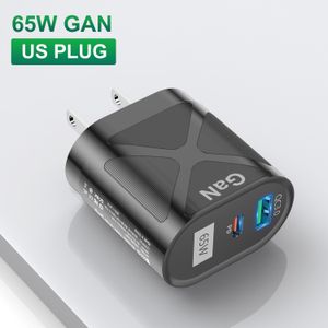 Adaptateur de charge rapide 65W GAn pour MacBook Pro ordinateur portable C PD Charger rapide pour iPhone 13 14 iPad Huawei Xiaomi Samsung