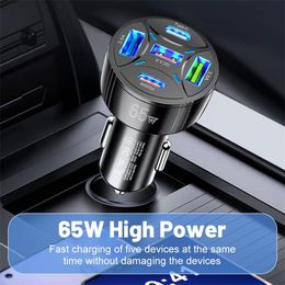 Chargeur de voiture à Charge rapide 65W, USB Type C, PD QC3.0, pour téléphone Xiaomi Huawei iPhone 15 Samsung S24