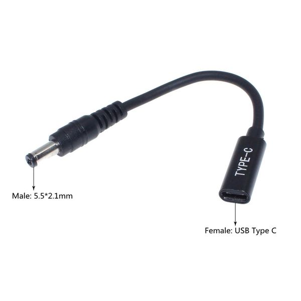 65W Tipo C Conector del adaptador de alimentación del portátil Cable USB USB al cable del cable de carga del cargador portátil universal para cuadernos