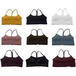 66 l Yoga Bra Align Tank Womens Sport Classic Popular Fitn Soft Tank Gym Crop Yoga Vest Beauty Back Shockproof with Removable Chest Pad Bralette Lingerie Ninth