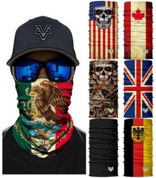66 Styles Mexique Flag national Skull Skull 3D Magic Headscarf Riding Coffrear Collier Sunsn Fishing Camouflage Face Mask ZZA8914177670