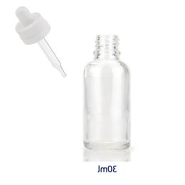 660pcs lote de vidrio gotero botella transparente 30ml aromaterapia biberón de aceite esenario con tapa a prueba de niños qnmoi