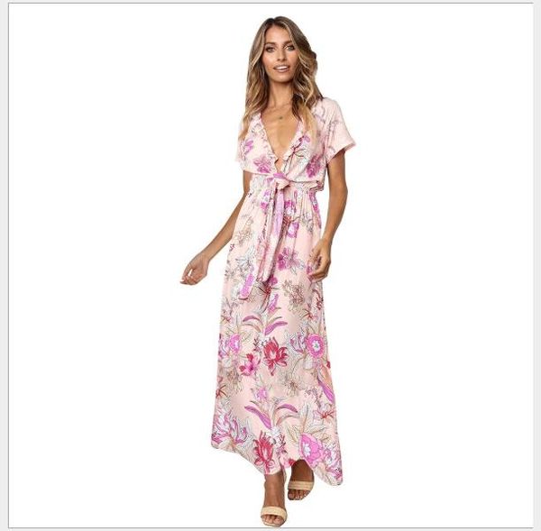 664 Monos de mujer, vestidos casuales, mamelucos falda vestido floral con vestidos sin mangas nuevo estilo vestido para chicas mujeres wt19