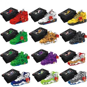 666 pièces Mini bloc de construction chaussures de basket-ball modèle A J jouet baskets construire-briques ensemble bricolage assemblage pour enfants cadeaux blocs jouet ZM1014