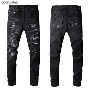 669 Jeans Mens Fashion Jean 2023 Demin amiirii High Purple Street Black Men's Wear Patched Shorts