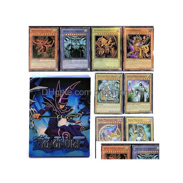 66 Unids Inglés Yu Gi Oh Tarjetas Yuh Yu-Gi-Oh Juego de Cartas Juego de Batalla Comercial Carta Dark Magician Colección Niños Juguete de Navidad Y1212 Drop Deli