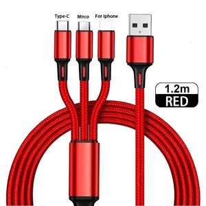 66w 3 in 1 micro USB type C opladerkabels multi-usb-poort meerdere oplaadsnoeren mobiele telefoondraad voor OPPO RENO 2 3 4 5 6 7 8 PRO A3S A5S A5 A9 A12 A15 A31 A52 A72 A92 A54 A74 A94