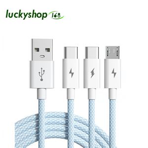 66W 3 en 1 Super câble de charge pour Huawei iPhone Samsung Micro USB type-c accessoires de chargeur rapide câble de données USB type-c