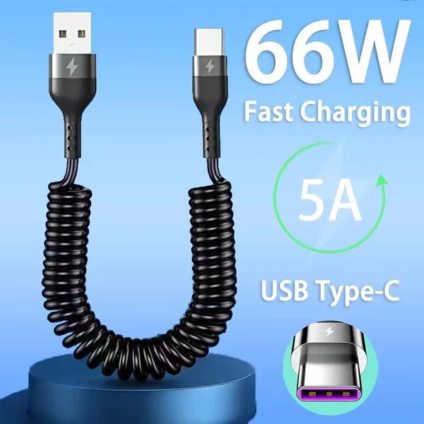 Cable USB tipo C de carga rápida 66w 5A, Cable Micro USB para coche para Samsung, LG, Xiaomi, cargador de teléfono, Cables USB C