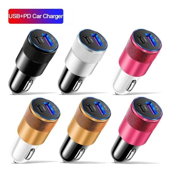 Chargeur de voiture USB 66W Type C, charge rapide, adaptateur de téléphone pour chargeur de voiture, prise allume-cigare