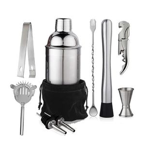 6710pcs Cocktail en acier inoxydable Shaker outils barman Kit Bartender Kit Martini Sharker Drink Mixer avec sac de rangement 240407