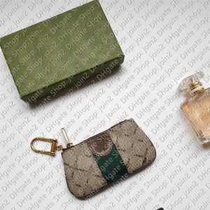 671722 Ophidia Key Case Holder Holder Pouch Chain Wallet Coin Purse Designer Bag Handtassen Telen Wallets Portemonnees met doos Dust Bag 265V