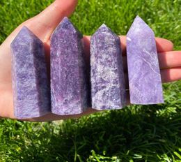 67 cm Natural Purple Lepidolite Point Wand Objets Mini Tower Reiki Guérison Crystal Crystal Decora5323923
