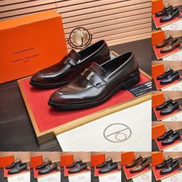 67Model Luxury Mens Derby Dress Shoes Merk Echt lederen Nieuwe Designer Handmade Slip On Pointed Toe Man Wedding Business Loafers