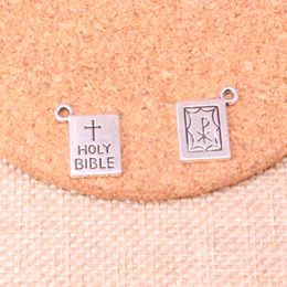 67 pièces livre de breloques sainte bible 17*14mm pendentif de fabrication Antique ajustement, argent tibétain Vintage, bijoux faits à la main bricolage