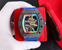 68-01 Montre de Luxe Mens Watches Manuel Mouvement mécanique Case de fibre de carbone Luxury Wrist Wrist Wristchs Relojes