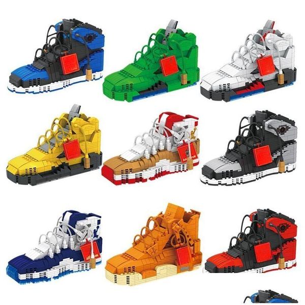 681 piezas Kits de construcción de modelos Mini Block Boys Zapatillas de deporte DIY Juguete Niños Sorpresa Venta al por mayor Entrega directa Dh2Xy