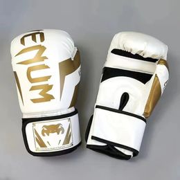 68101214oz Gants de boxe professionnels PU épaissis MMA combattant Sanda Glove Muay Thai Boxing Training Accessoires 240409