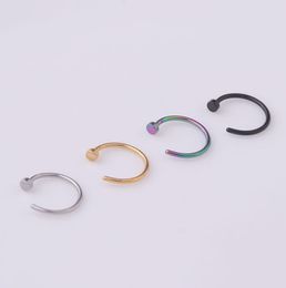 6810 mm punk acero inoxidable anillo de nariz falso C Clip de arete de labio Helix Rook Tragus Faux Septum Body Piercing Jewelry7006077