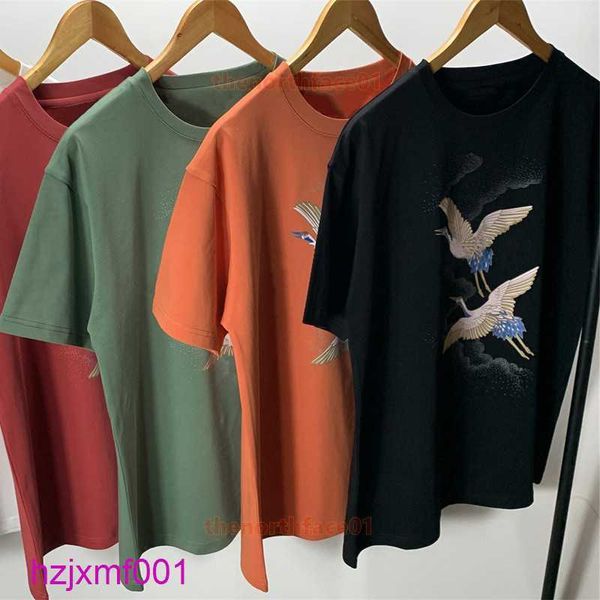 682l Camisetas para hombre Diseñador para hombre camiseta Red Crowned Crane Impresión Verano Hip Hop Moda Hombres Mujeres Camisetas de manga corta Tamaño S-3XL