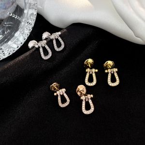 689820 papillon mixte simple en or plaqué argent de luxe de luxe de concepteurs de marques étalons géométriques célèbres femmes rondes cristales de boucle d'oreille diamant