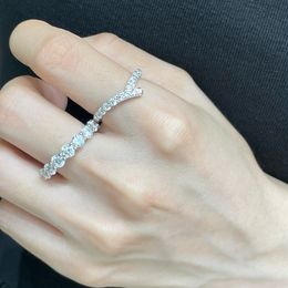 689827 Designer Square Diamond Pearl Openring met natuurlijke shell -kralen gecombineerd met S925 Sterling Silver Material Ring Gift Ladies Girls Women Wedding Diamant